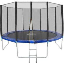 Laden Sie das Bild in den Galerie-Viewer, Trampolin Ø 244/305/366/396/427/457 cm | TÜV SÜD GS Zertifiziert | Komplettset mit Sicherheitsnetz Regenabdeckung, Leiter, Randabdeckung &amp; Zubehör | Kindertrampolin Gartentrampolin.