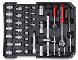 2 zum Preis von 1: 2x Werkzeugkoffertrolley 186 Teile - mit den beliebten Gabel-Ringratschenschlüsseln.
