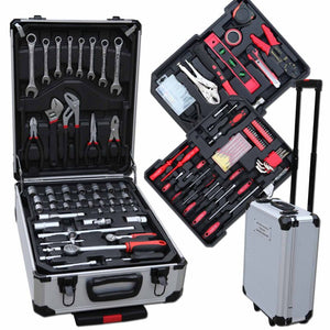 Sonderposten: Werkzeugkoffertrolley 186 Teile - Aus hochwertigem Chrom-Vanadium-Stahl! 69,- netto.