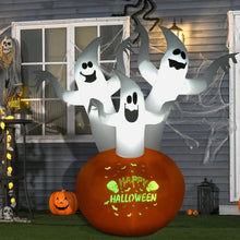 Laden Sie das Bild in den Galerie-Viewer, Aufblasbar Halloween Geist mit Kürbis LED 170 cm x 90 cm x 180 cm